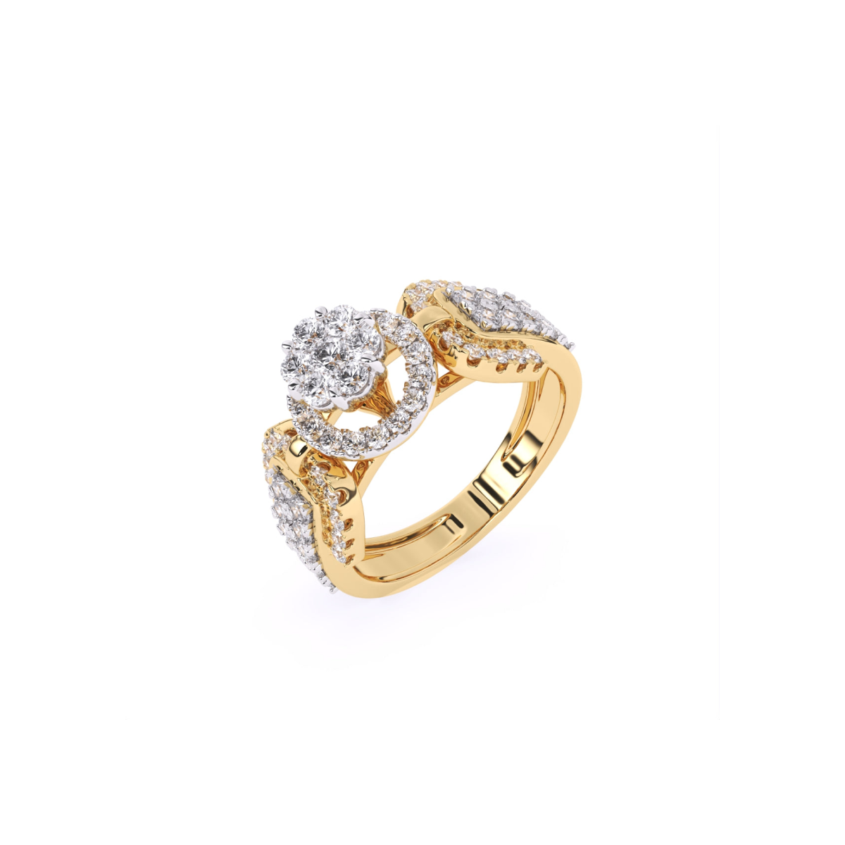 Round Accents Halo Lab Grown Diamond Ring